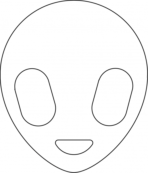 Alien Face Emoji coloring page image