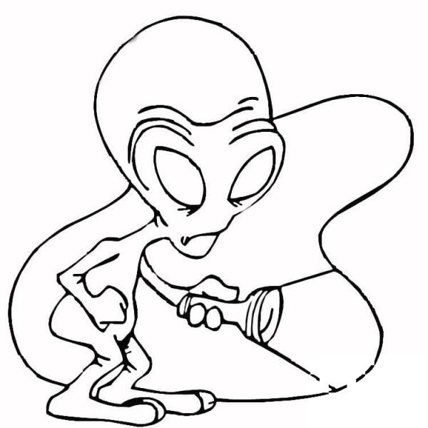 Alien in the Dark  coloring page image
