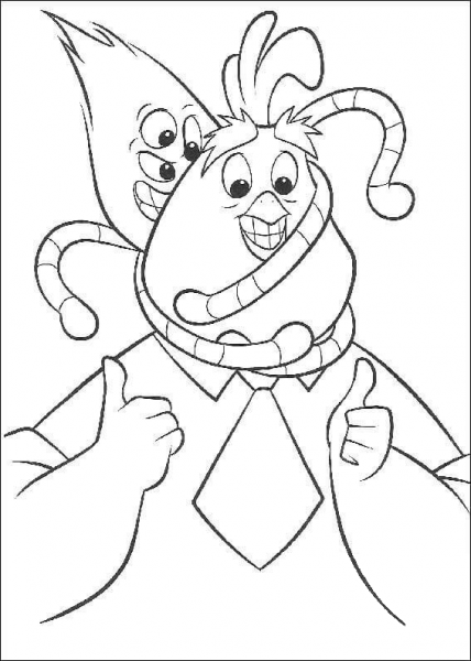 Alien Kirby is on the head of Buck coloring page image