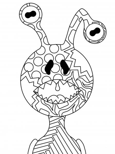 Alien Monster coloring page image