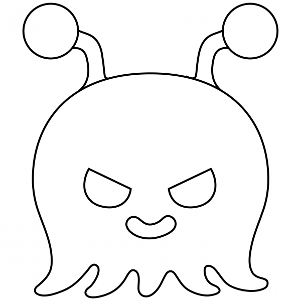 Alien Monster Emoji coloring page image