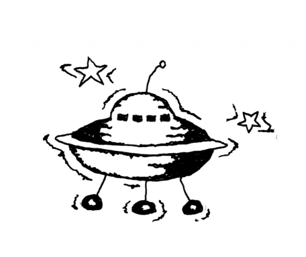 Alien Spacecraft coloring page image