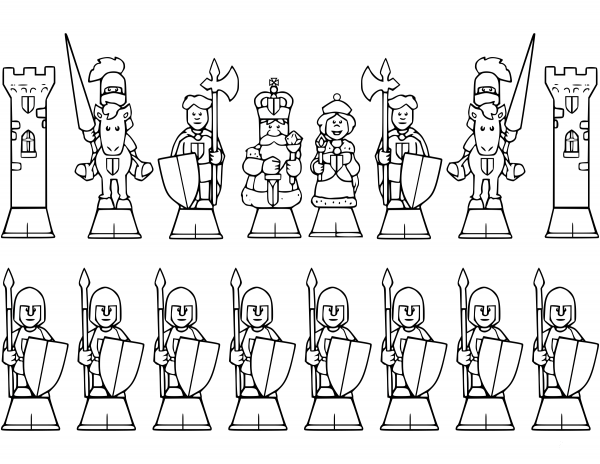 All Chess Pieces coloring page image