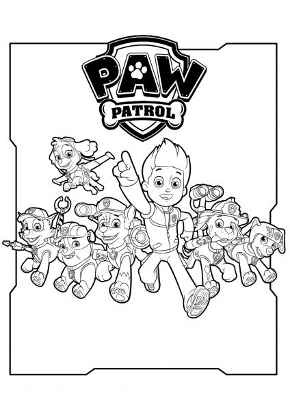 All Paw Patrol Characters coloring page image