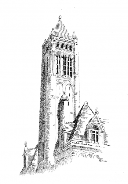 Allegheny Courthouse Tower coloring page image