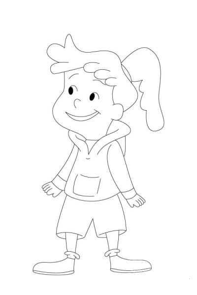 Allie Whoops is Ready coloring page image