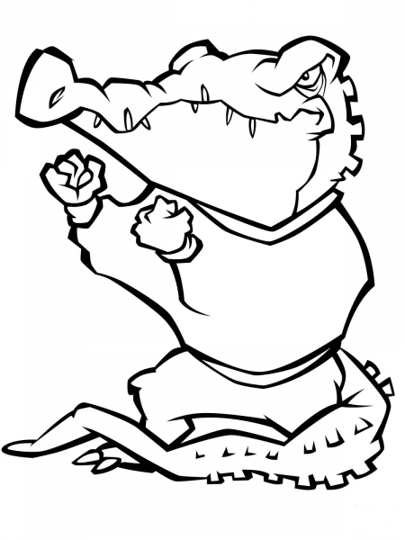 Alligator Mascot coloring page image