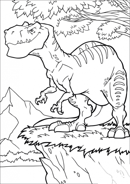 Allosaurus coloring page image