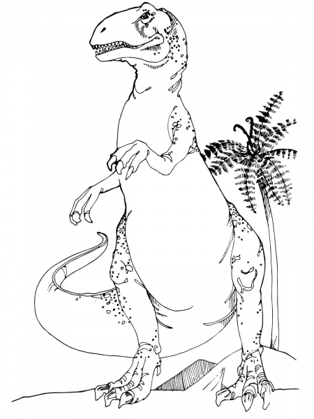 Allosaurus Jurassic Dinosaur coloring page image
