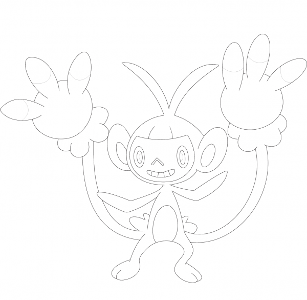 Ambipom coloring page image