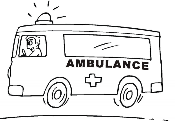 Ambulance coloring page image