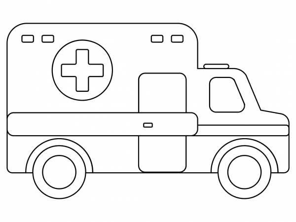 Ambulance coloring page image