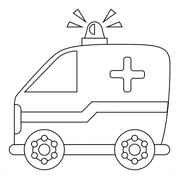 Ambulance coloring page image