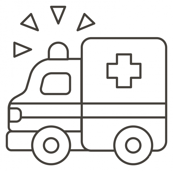 Ambulance coloring page image