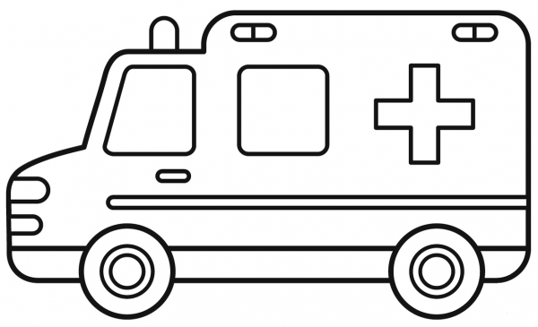Ambulance coloring page image