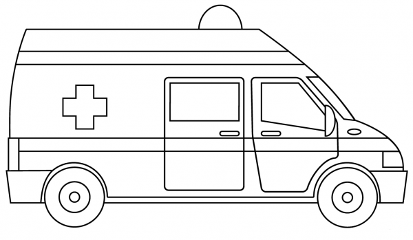 Ambulance coloring page image
