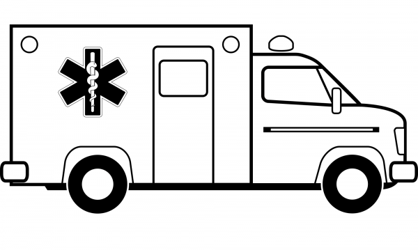 Ambulance coloring page image