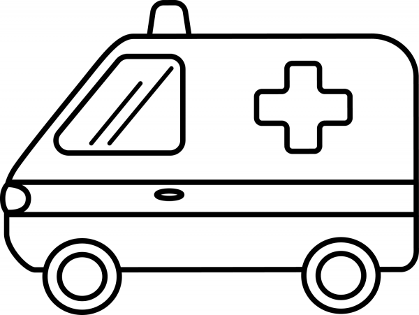 Ambulance coloring page image