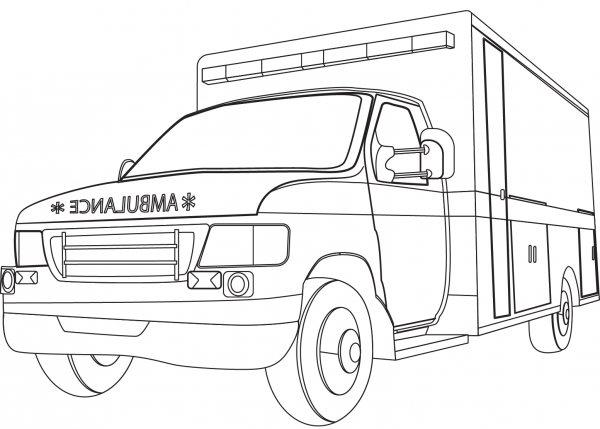 Ambulance coloring page image
