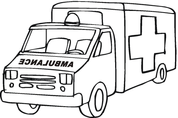 Ambulance Emergency Car coloring page image