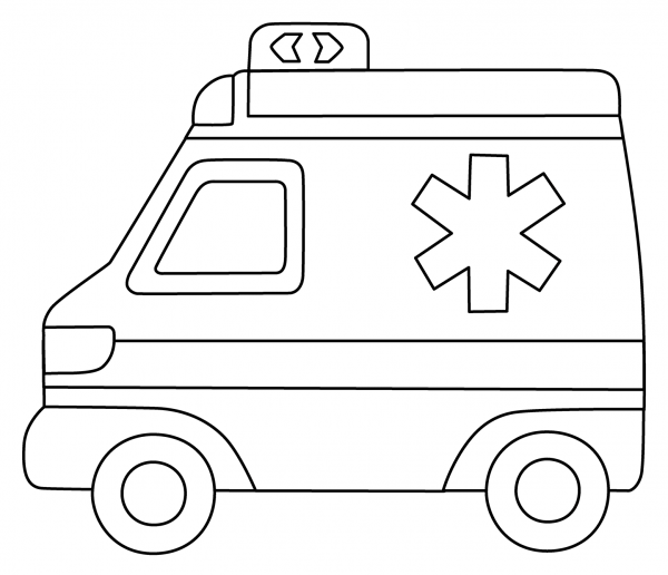 Ambulance Emoji coloring page image