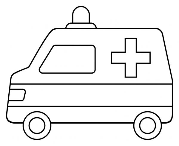 Ambulance Emoji coloring page image