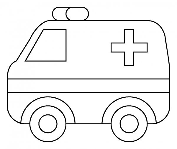 Ambulance Emoji coloring page image