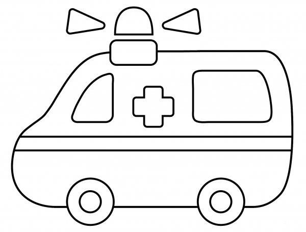 Ambulance Emoji coloring page image