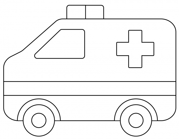 Ambulance Emoji coloring page image