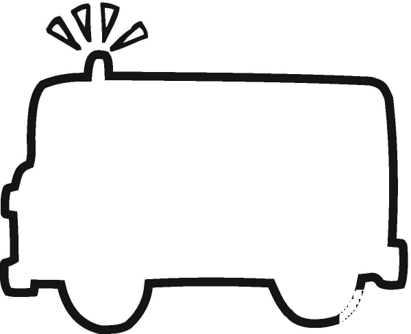 Ambulance Outline  coloring page image