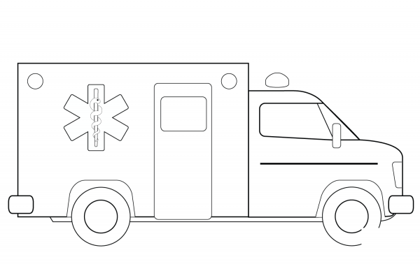 Ambulance Truck coloring page image