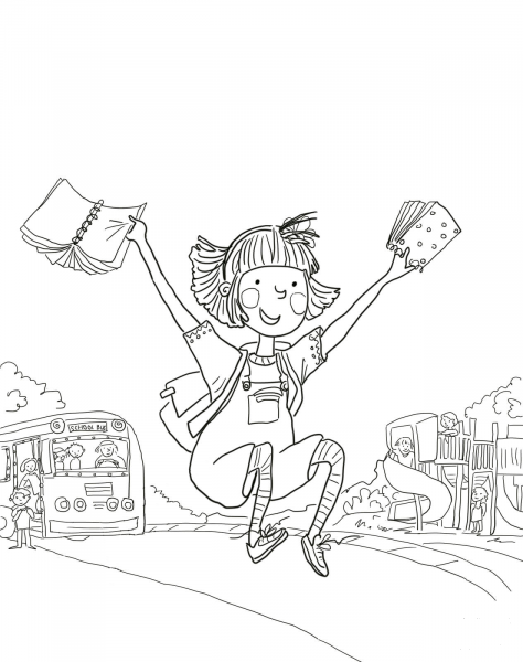 Amelia Bedelia First Day of School coloring page image