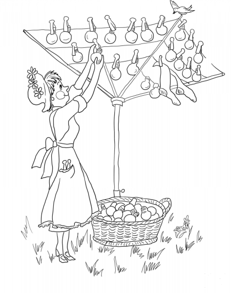 Amelia Bedelia Puts Out the Light coloring page image