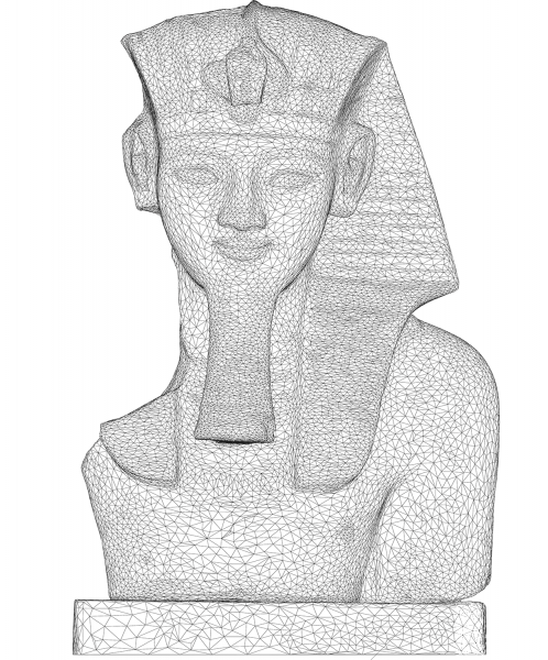 Amenhotep Iii Bust 3D Wireframe coloring page image