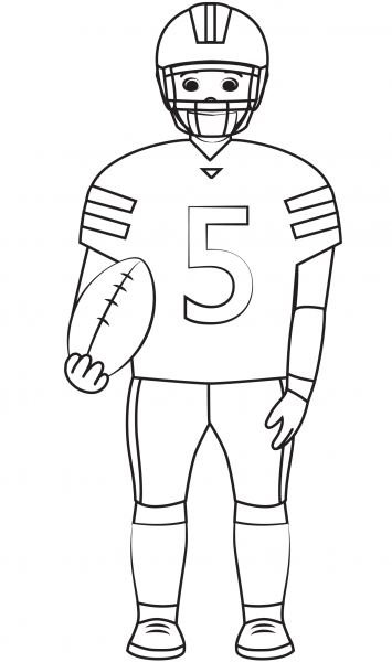 American Football Player coloring page image