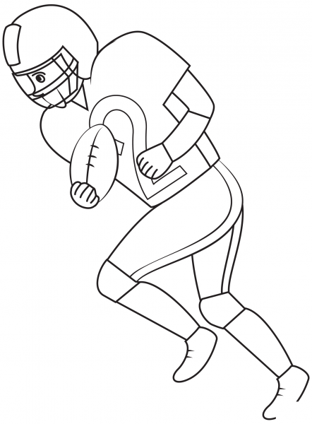 American Football Player coloring page image
