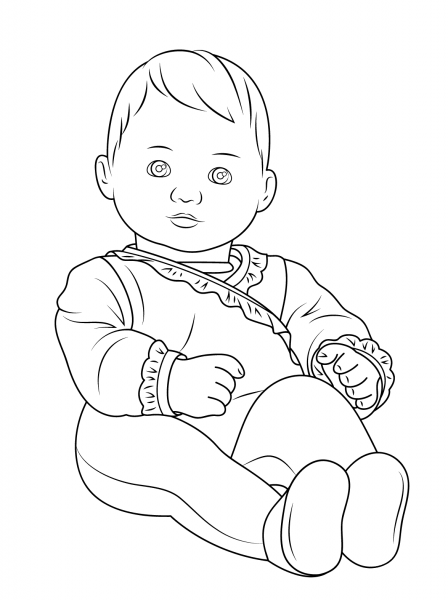 American Girl Bitty Baby coloring page image