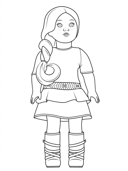 American Girl Saige coloring page image