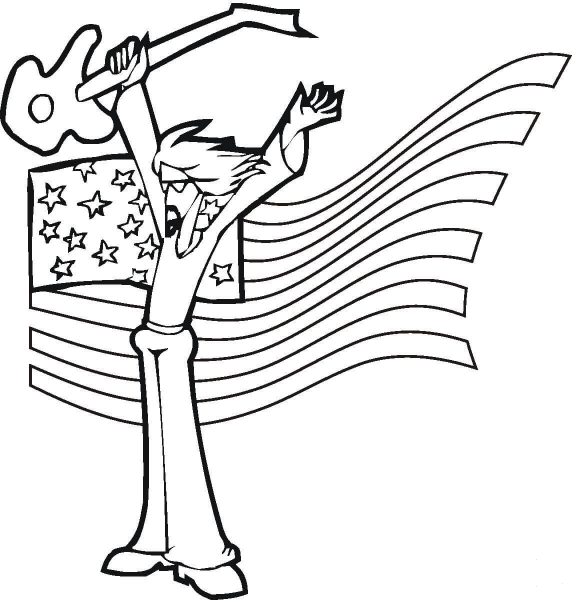 American Rock Star  coloring page image