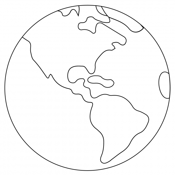 Americas Globe Emoji coloring page image