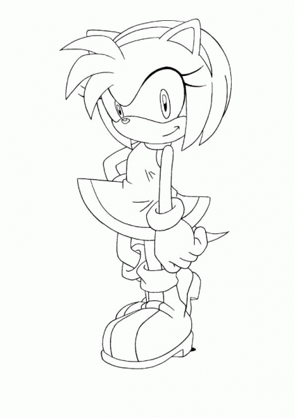 Amy Rose  coloring page image