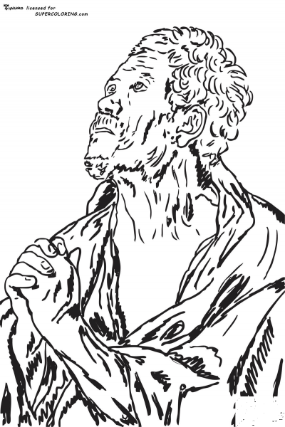 An Apostle by Jacob Jordaens  coloring page image