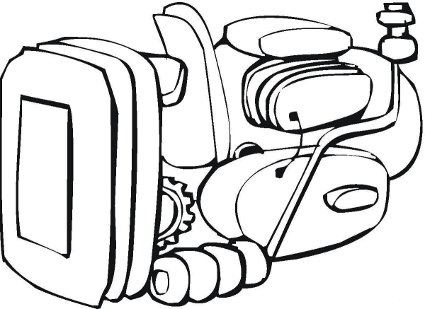 An engine or motor coloring page image