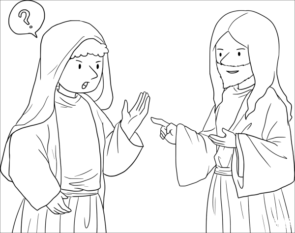 An Expert in the Law Asked Jesus What He Must Do to Inherit Eternal Life coloring page image