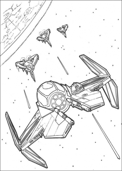 Anakin Skywalker’s Eta-2 starfighter coloring page image