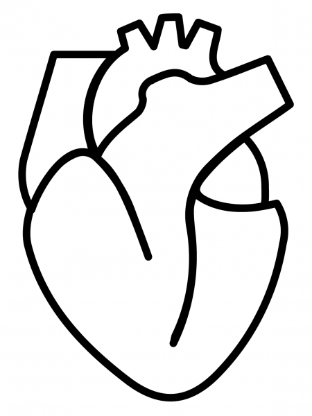 Anatomical Heart Emoji coloring page image