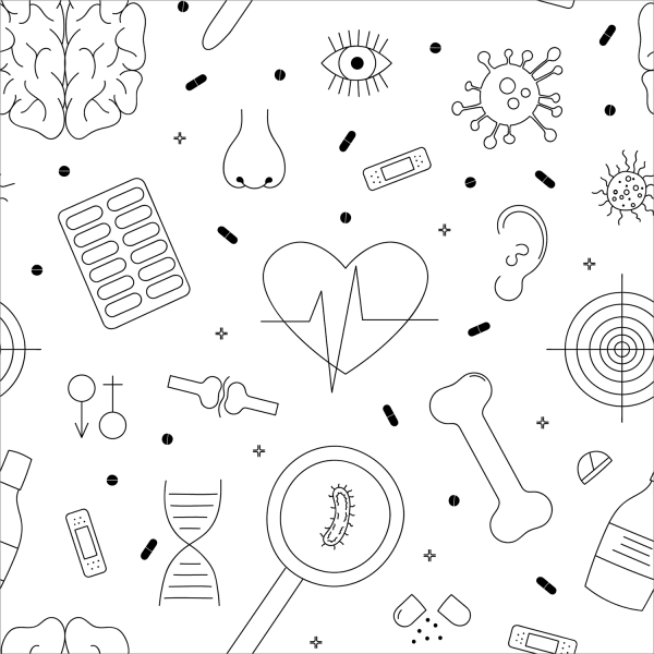 Anatomy Pattern coloring page image