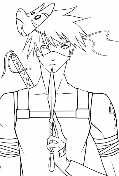 Anbu Kakashi Awakening coloring page image