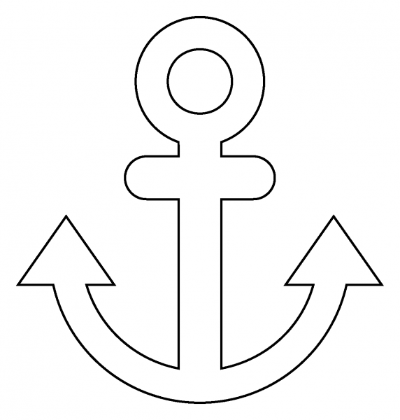 Anchor Emoji coloring page image