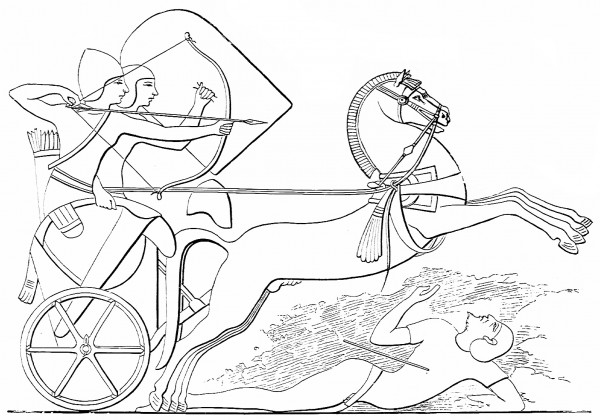 Ancient Egypt Battle Scene coloring page image